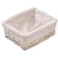 Cesto rettangolare in vimini bianco, 25x20H9 cm (kit da 5)