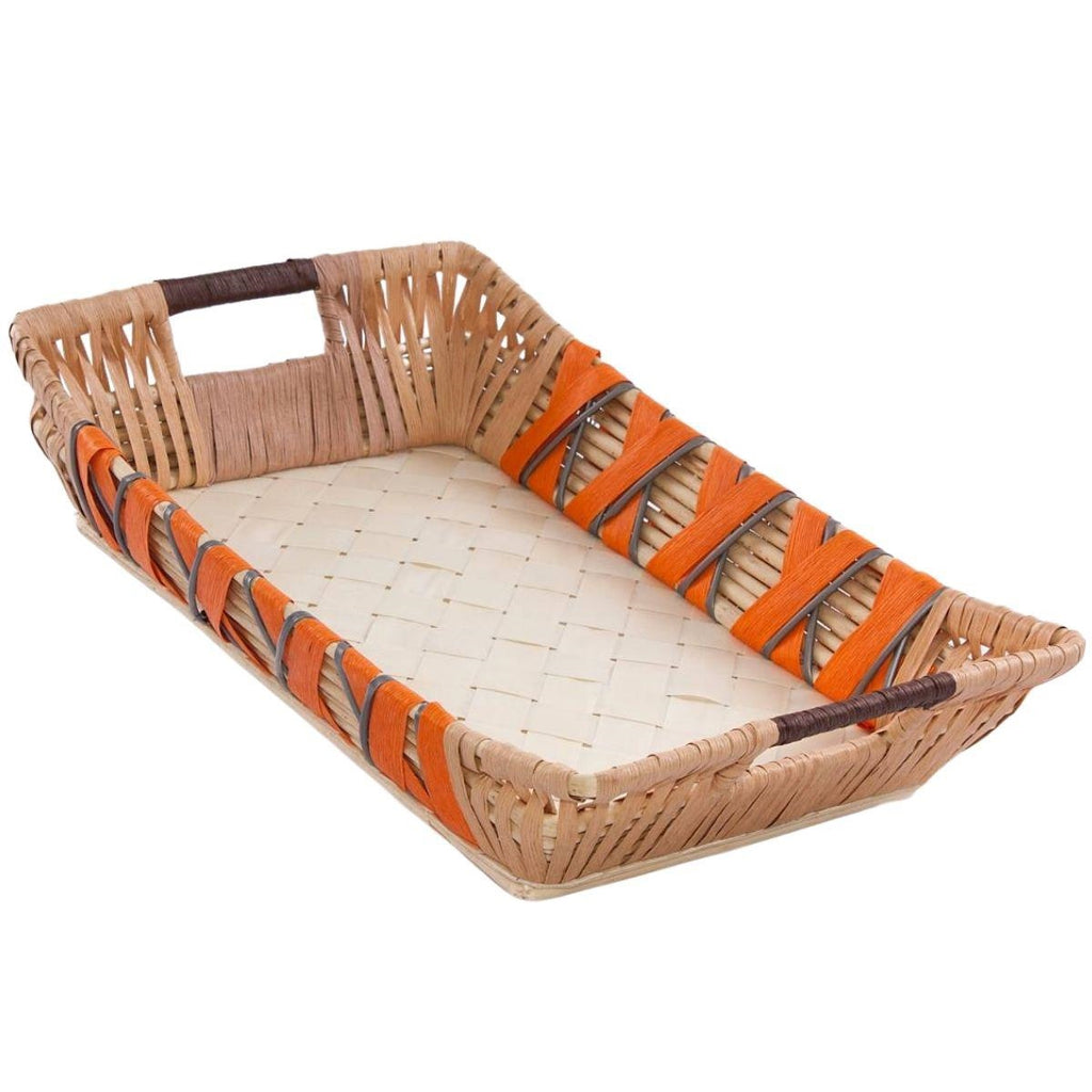 Cesto rettangolare in vimini con manici, 53x27H9 cm (kit da 3)