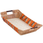 Cesto rettangolare in vimini con manici, 53x27H9 cm (kit da 3)