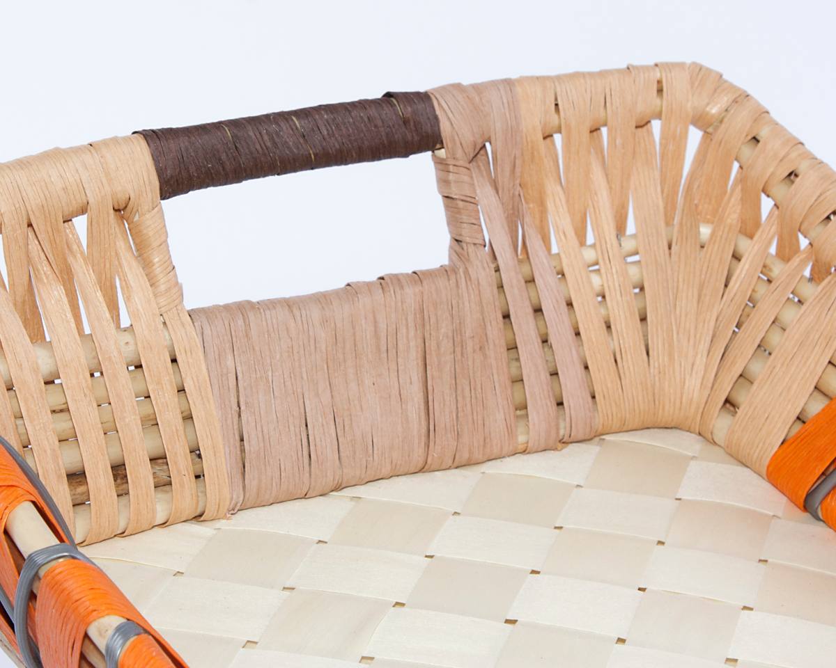 Cesto rettangolare in vimini con manici, 53x27H9 cm (kit da 3)
