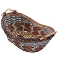 Cesto in vimini marrone con manici, 41x26x16 cm (kit da 5)