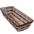 Cesto rettangolare in vimini bicolore, 53x26H12 cm (kit da 5)