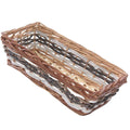 Cesto rettangolare in vimini marrone, 39x19H11 cm (kit da 5)