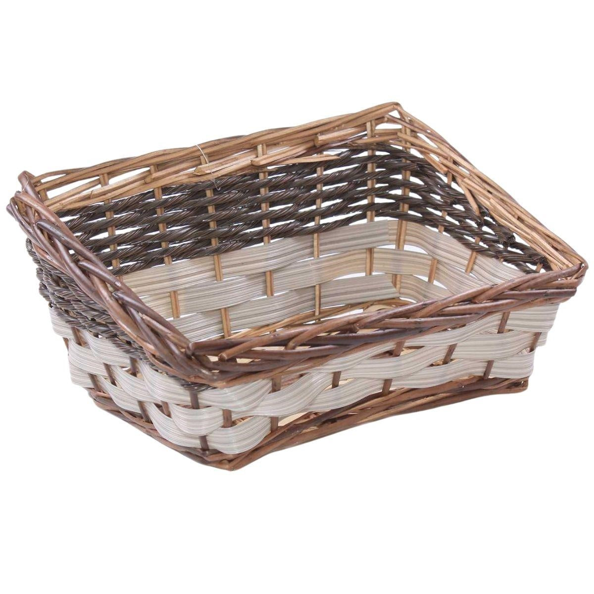 Cesto in vimini bicolore, 35x25x16 cm (kit da 5)