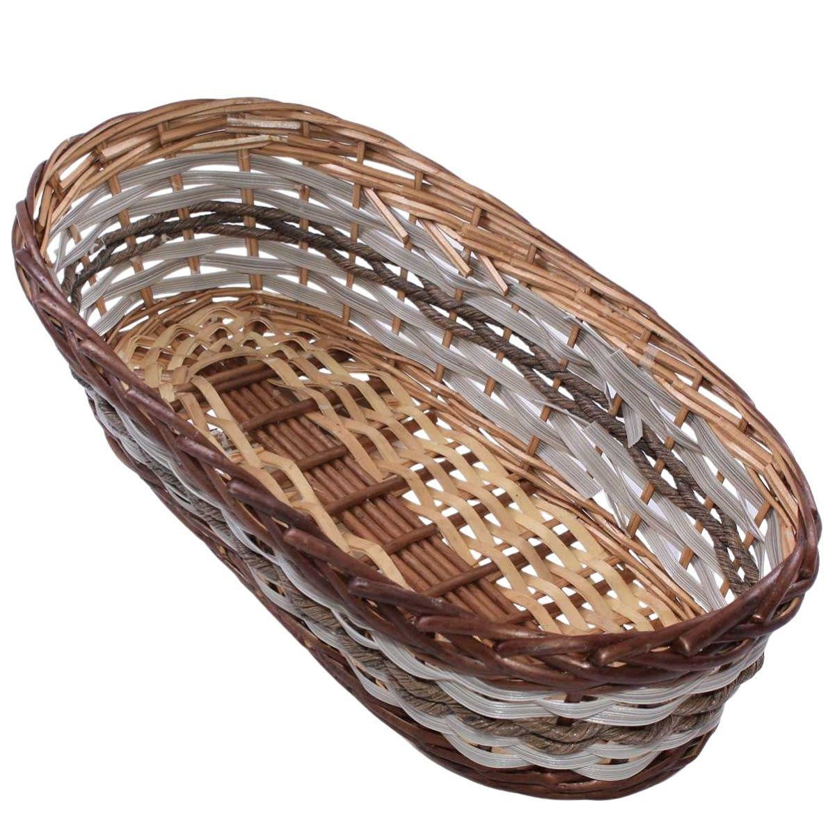 Cesto ovale in vimini marrone, 51x26H13 cm (kit da 5)