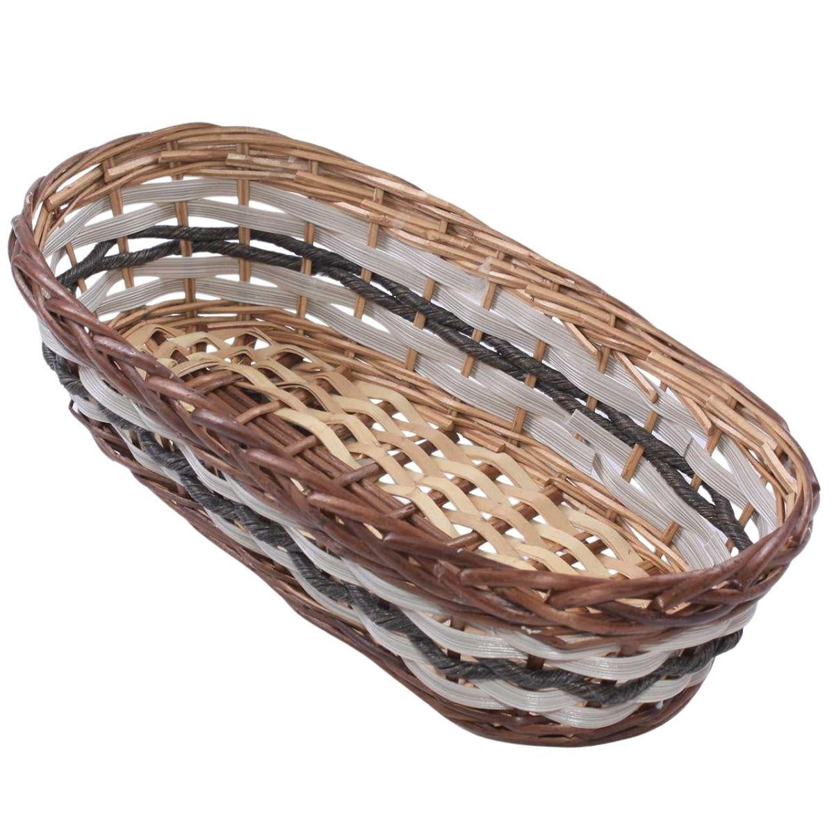 Cesto ovale in vimini marrone, 46x23x12 cm (kit da 5)