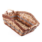 Cesto rettangolare in vimini marrone, 43x37x13/18 cm (kit da 3)