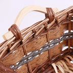 Cesto rettangolare in vimini marrone, 43x37x13/18 cm (kit da 3)