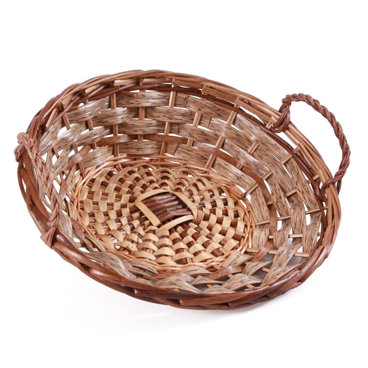 Cesto vaglio in vimini marrone, Ø40x38x13 cm