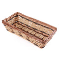 Cesto rettangolare in vimini marrone, 40x19H10 cm (kit da 5)