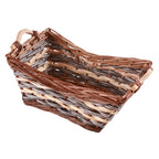 Cesto rettangolare sagomato in vimini grigio, 40x26xH11/17 cm (kit da 5)