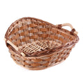 Cesto ovale sagomato in vimini marrone, 44x40H13/19 cm (kit da 3)