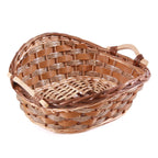 Cesto ovale sagomato in vimini marrone, 44x40H13/19 cm (kit da 3)
