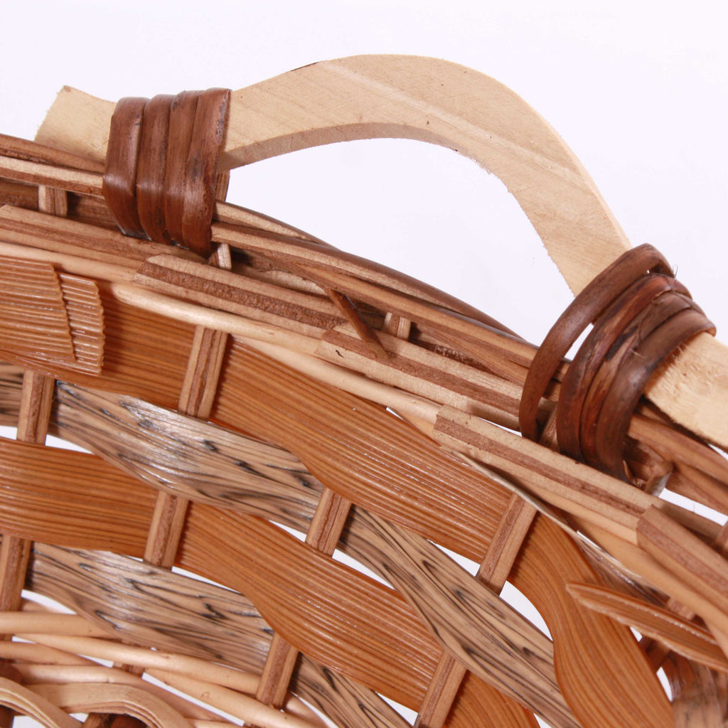 Cesto ovale sagomato in vimini marrone, 44x40H13/19 cm (kit da 3)