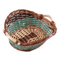 Cesto ovale in vimini verde, 36x33x11/17 cm