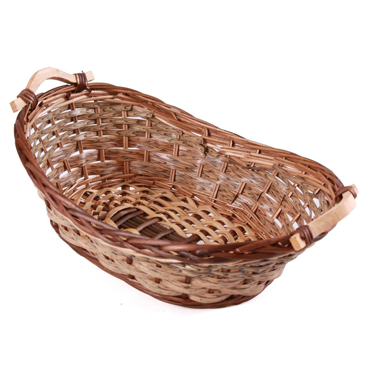Cesto ovale svasato in vimini marrone, 45x32H11/6 cm (kit da 5)