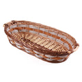 Cesto ovale in vimini marrone con manici, 60x37H12 cm (kit da 3)