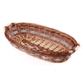Cesto ovale in vimini marrone con manici, 53x32H11 cm (kit da 5)