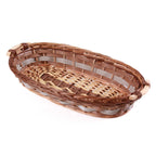 Cesto ovale in vimini marrone con manici, 53x32H11 cm (kit da 5)