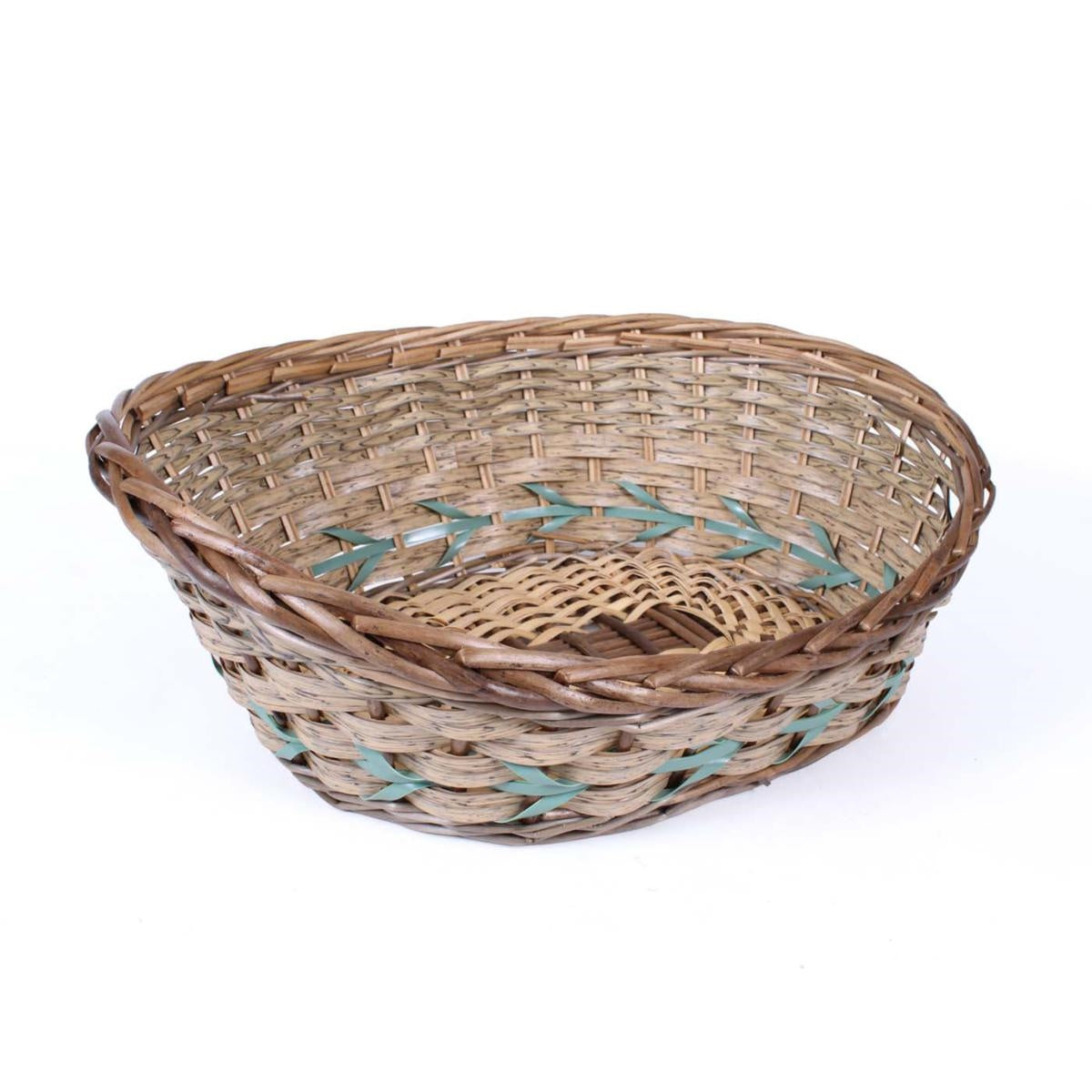 Cesto vimini ecorattan verde, 54x43x12/20 cm