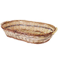 Cesto ovale in vimini e pioppo naturale e marrone, 72/68x44x13 cm (kit da 3)