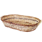 Cesto ovale in vimini e pioppo naturale e marrone, 72/68x44x13 cm (kit da 3)