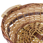 Cesto ovale in vimini e pioppo naturale e marrone, 72/68x44x13 cm (kit da 3)