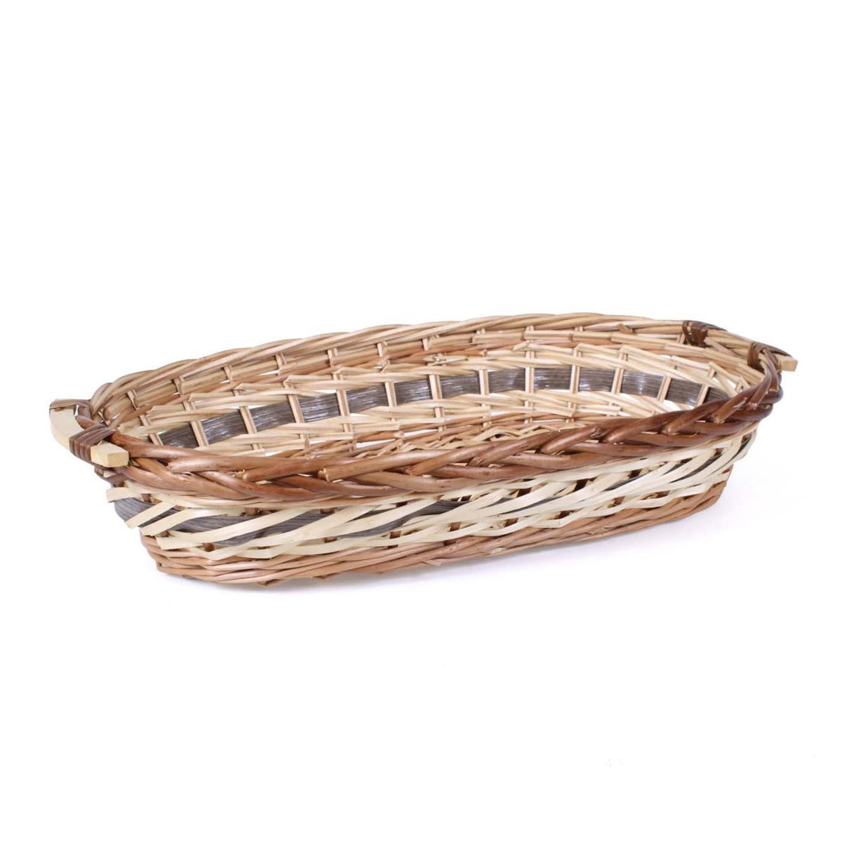 Cesto vimini/pioppo ovale nat/marr, 56/52x32x10 cm