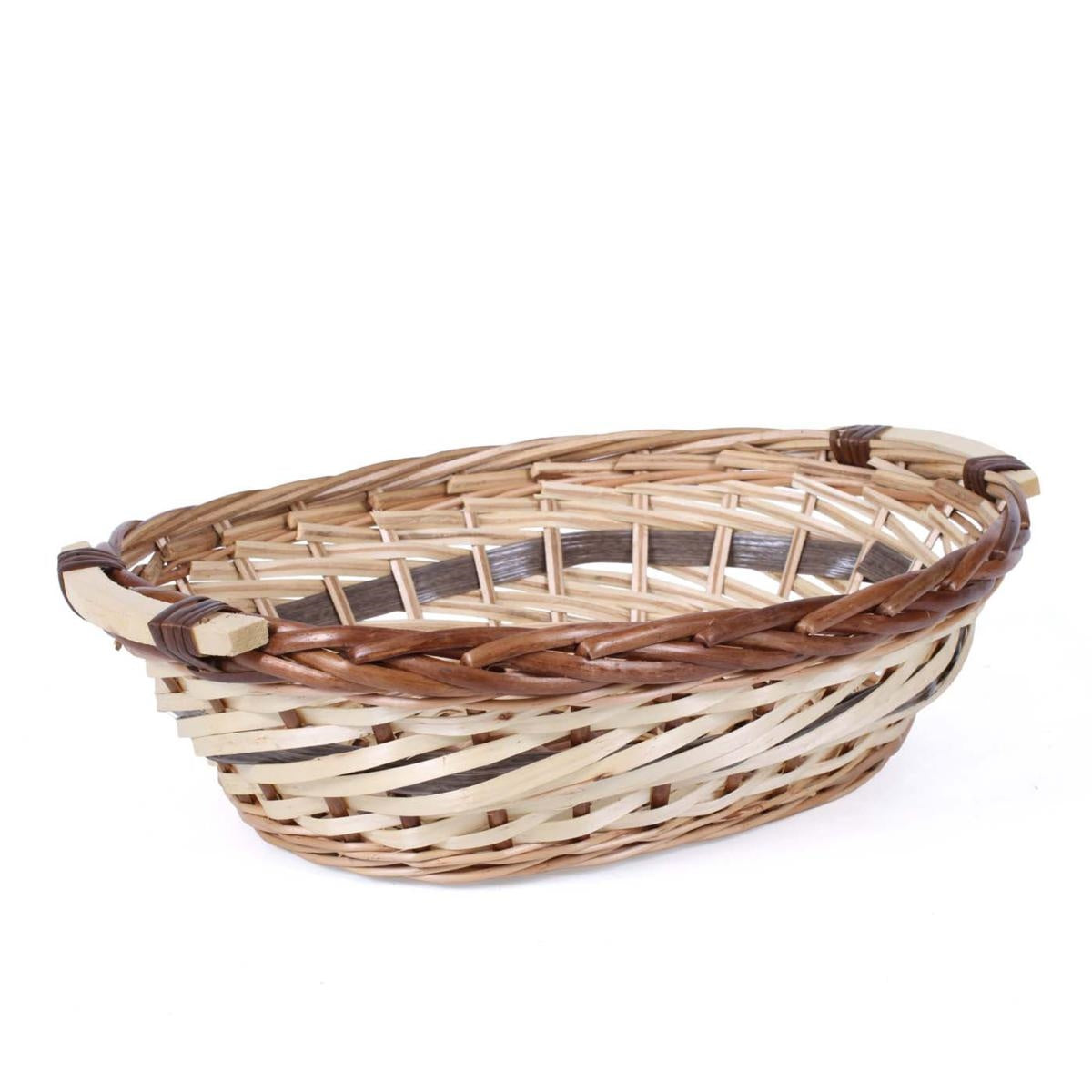 Cesto vimini/pioppo ovale nat/marr, 48/ 44x35x13 cm