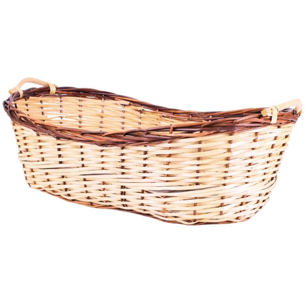 Cesto vimini/pioppo ovale nat/marr, 85/80x45x18/25 cm