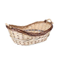 Cesto vimini/pioppo ovale nat/marr, 55/51x38x13/21 cm