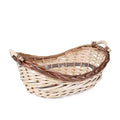 Cesto vimini/pioppo ovale nat/marr, 49/45x32x12/19 cm