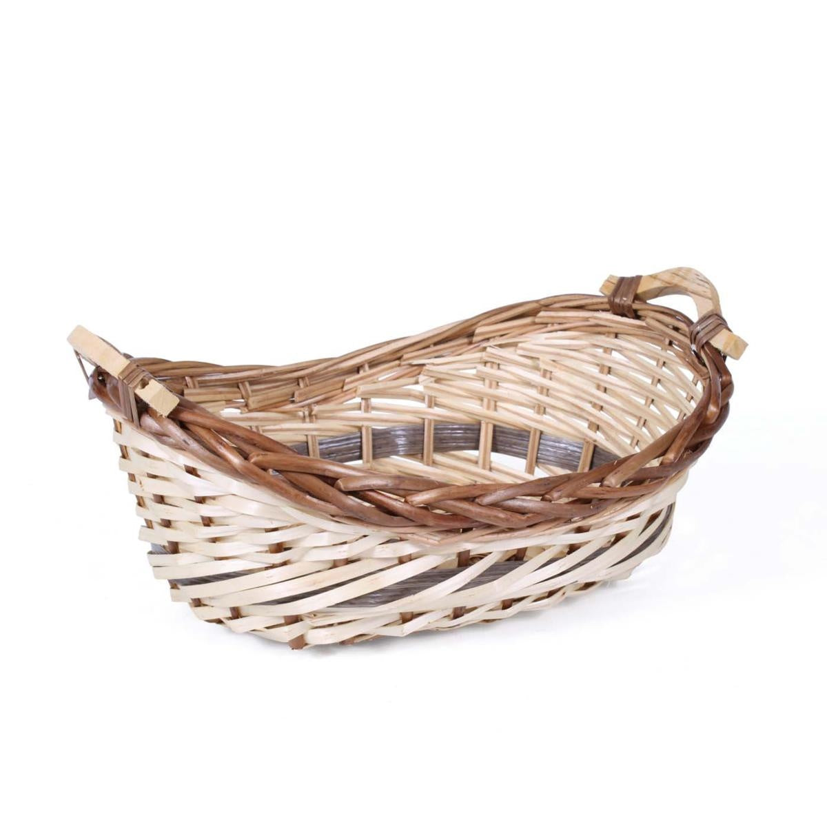 Cesto vimini/pioppo ovale nat/marr, 40/36x26x11/16 cm