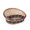 Cesto vimini ecorattan ovale nat/marr, 38x31x9/20 cm