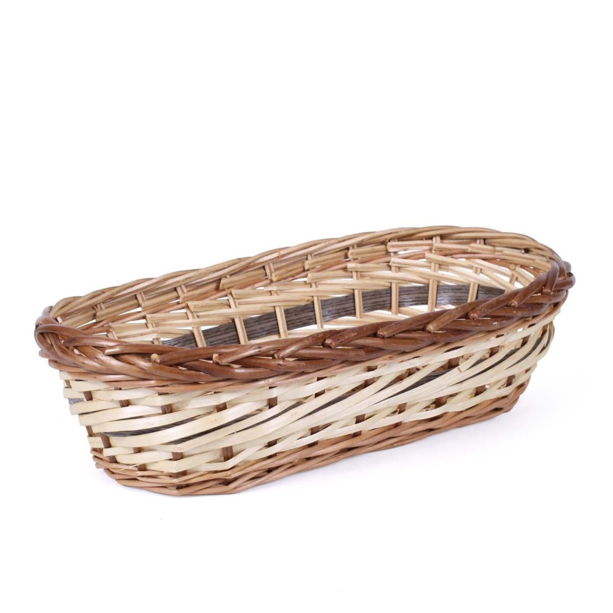Cesto vimini/pioppo ovale nat/marr, 49/ 45x25x11 cm