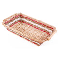 Cesto rettangolare in vimini rosso e bianco, 54/51x38x13 cm (kit da 3)
