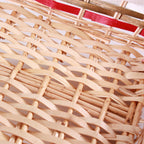 Cesto rettangolare in vimini rosso e bianco, 54/51x38x13 cm (kit da 3)