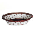 Cesto vimini ovale marrone bianco, 54/49x39x12 cm