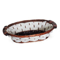 Cesto ovale in vimini marrone e bianco, 42/38x28x10 cm (kit da 10)