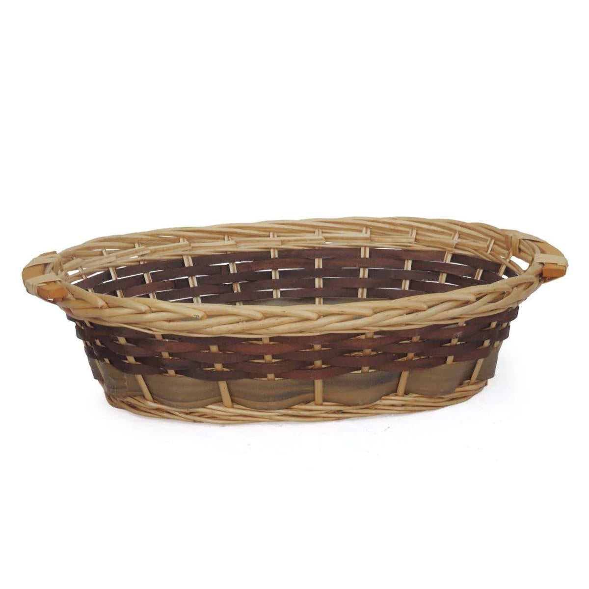 Cesto ovale vimini ecorattan marrone, 50/46x36x13 cm