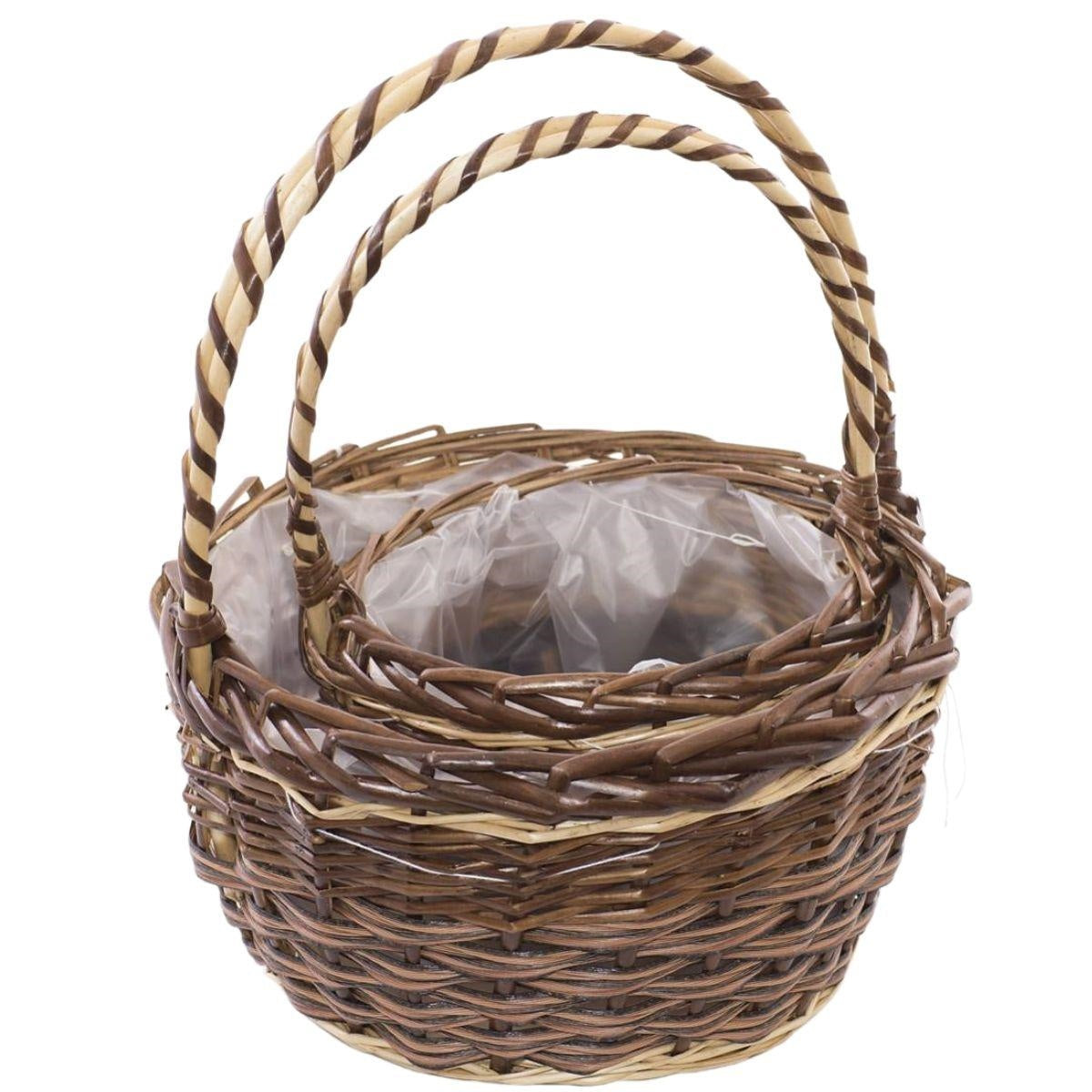 Cesti in vimini bicolore, set di 2, Ø30H40 cm