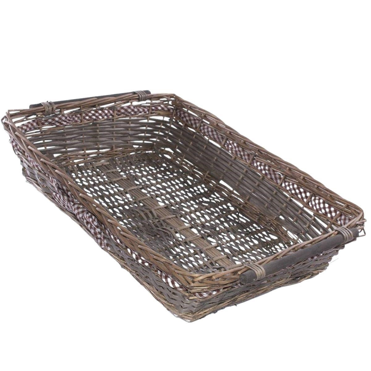 Cesto da confezione in vimini con fiocco, 74x52x16 cm