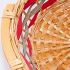 Cesto rotondo in vimini rosso e bianco, 42/40H12 cm (kit da 3)