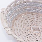 Cesto rotondo in vimini bianco e grigio, 42/40H12 cm (kit da 3)