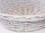 Cesto rotondo in vimini bianco e grigio, 42/40H12 cm (kit da 3)