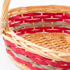 Cesti ovali in vimini con manici alti, set da 2, 50x42H15 cm