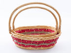 Cesti ovali in vimini con manici alti, set da 2, 50x42H15 cm