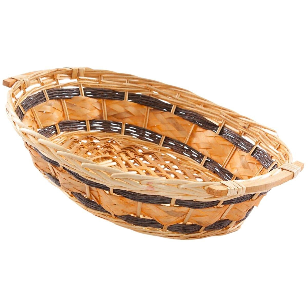 Cesto ovale in vimini naturale, 52x40x13 cm (kit da 3)