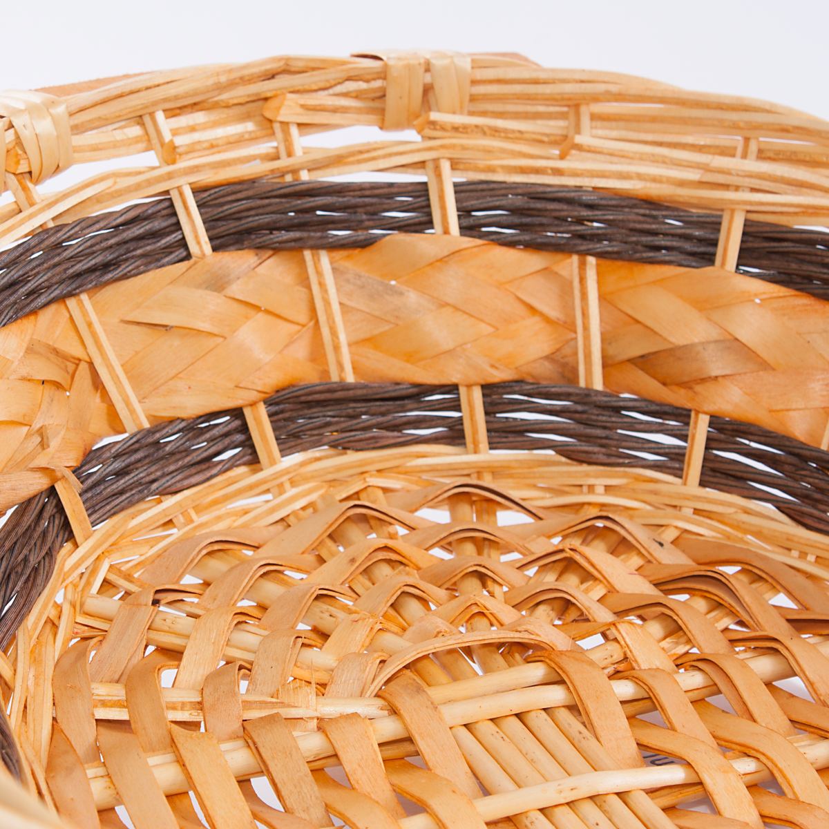 Cesto ovale in vimini naturale, 52x40x13 cm (kit da 3)