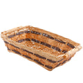 Cesto rettangolare in vimini naturale con manici, 48x34H12 cm (kit da 3)